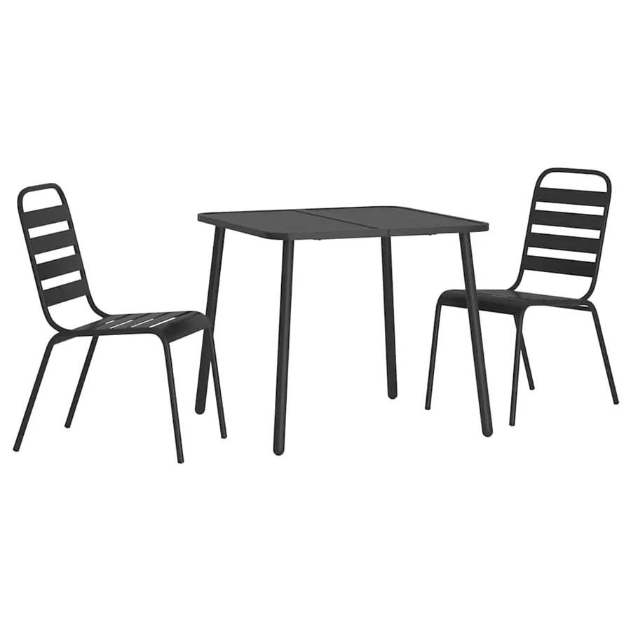 Ensemble à manger de jardin 3 pcs anthracite acier - 3