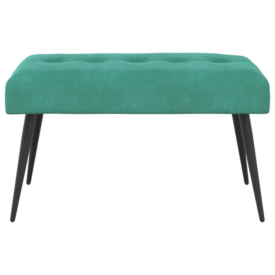 Banc avec capitonnage bouton Turquoise 80 x 40 x 46 cm Velours - 5