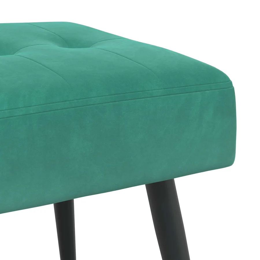 Banc avec capitonnage bouton Turquoise 80 x 40 x 46 cm Velours - 6