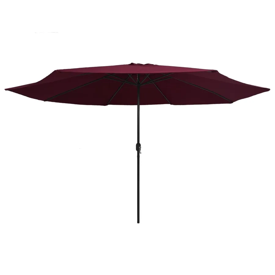 Parasol de jardin avec mât en métal 390 cm rouge bordeaux - 2