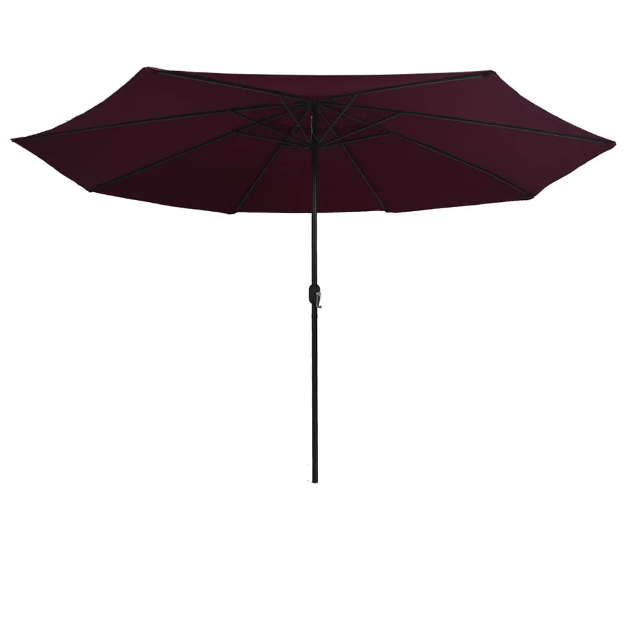 Parasol de jardin avec mât en métal 390 cm rouge bordeaux - 3