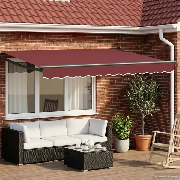 Auvent rétractable électrique Bourgogne et Anthracite 2,5 x 2 m