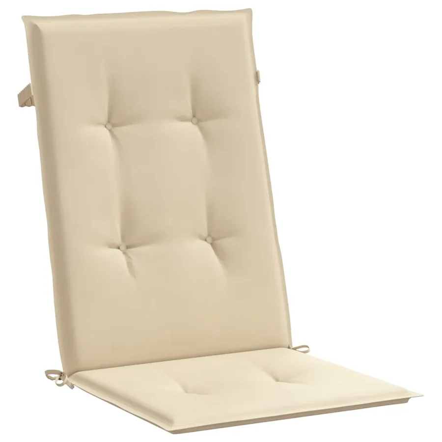 Coussins de chaise de jardin dossier haut lot de 4 beige tissu - 5