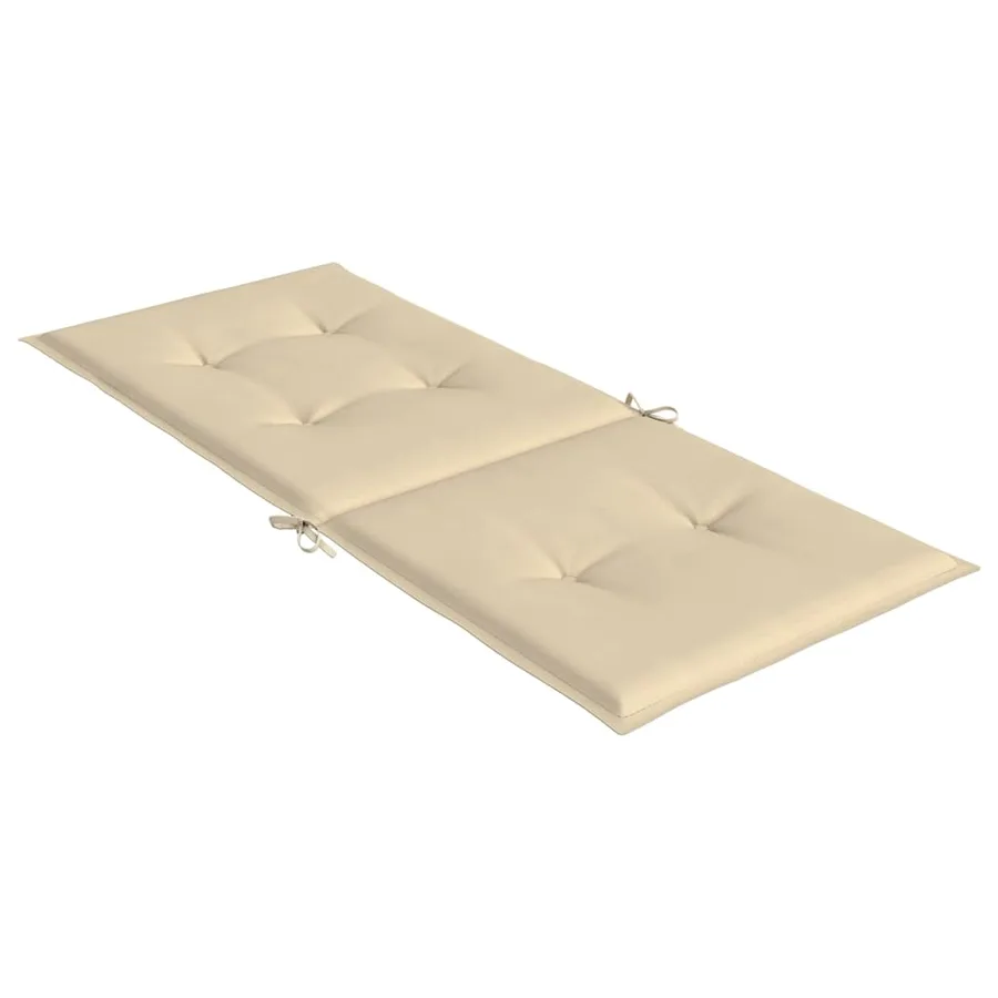 Coussins de chaise de jardin dossier haut lot de 4 beige tissu - 6