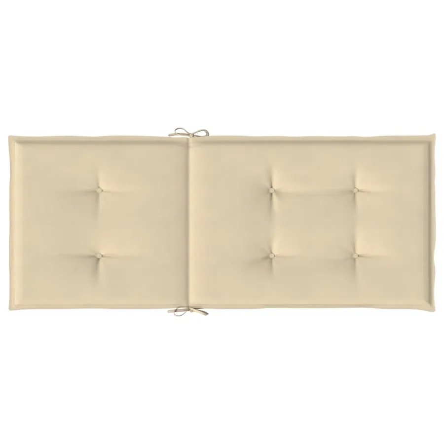 Coussins de chaise de jardin dossier haut lot de 4 beige tissu - 7