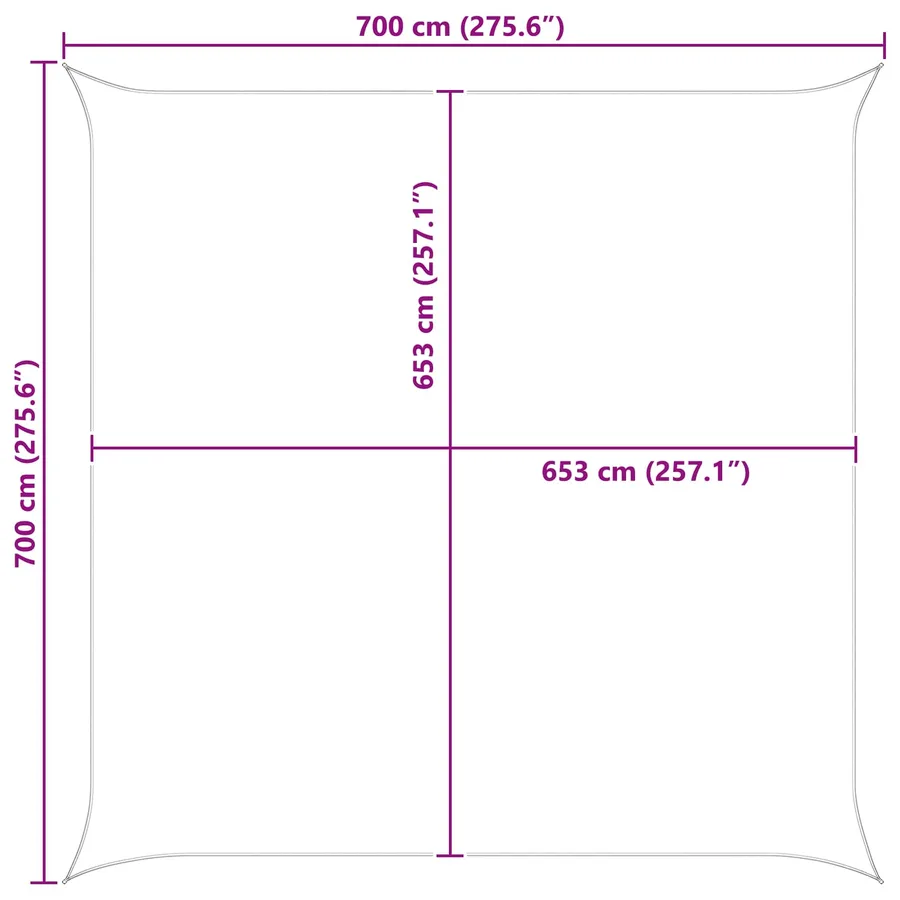Voile d'ombre Jaune et blanc 7 x 7 m 100 % polyester Oxford - 10