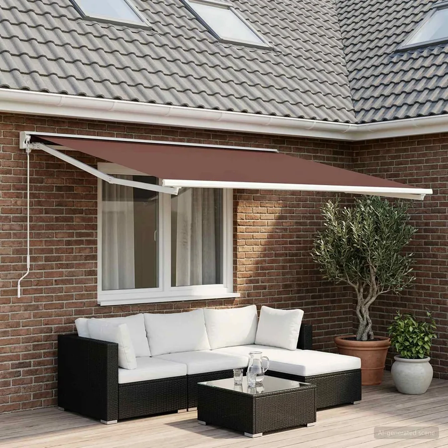 Toile de rechange pour auvent Marron 600 × 350 cm Polyester
