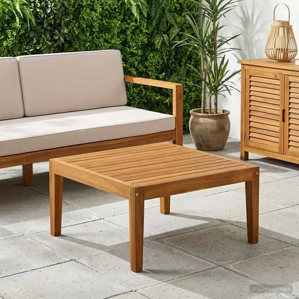 Table de Jardin Bois d'Acacia Massif Naturel 60 x 60 x 30 cm