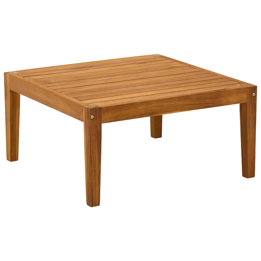 Table de Jardin Bois d'Acacia Massif Naturel 60 x 60 x 30 cm - 2