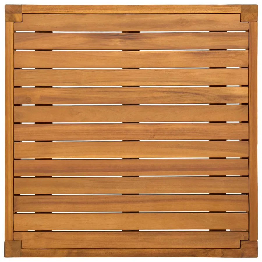 Table de Jardin Bois d'Acacia Massif Naturel 60 x 60 x 30 cm - 4
