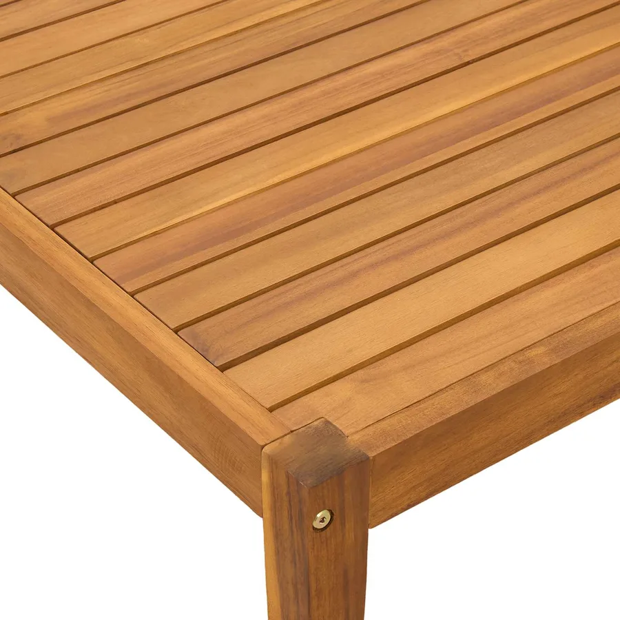 Table de Jardin Bois d'Acacia Massif Naturel 60 x 60 x 30 cm - 5