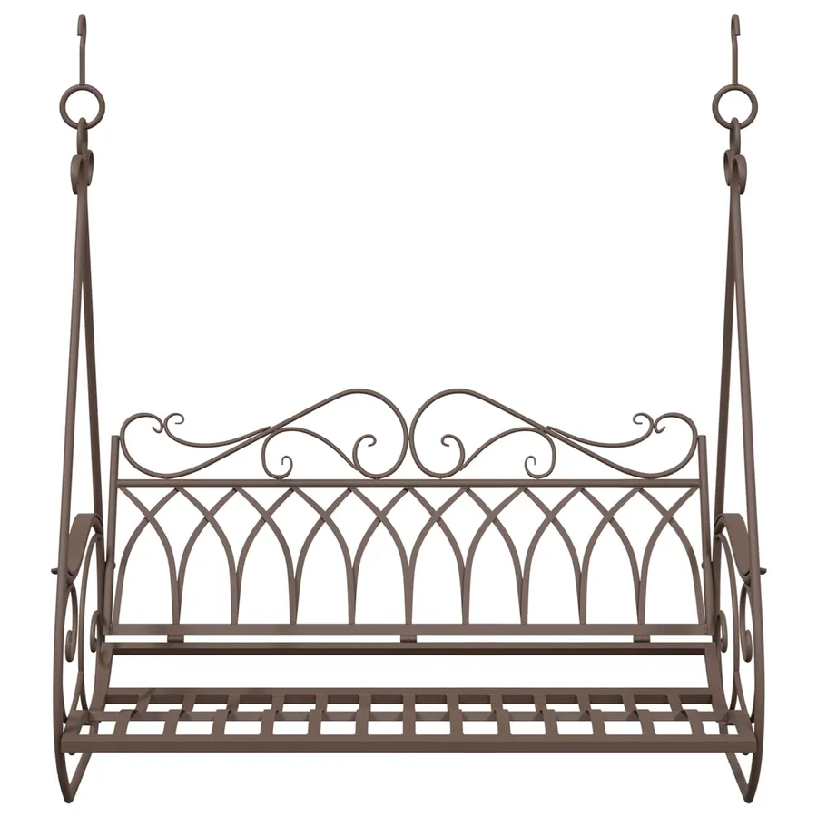 Banc Balançoire Acier 112 x 60 x 126,5 cm Marron ancien - 3