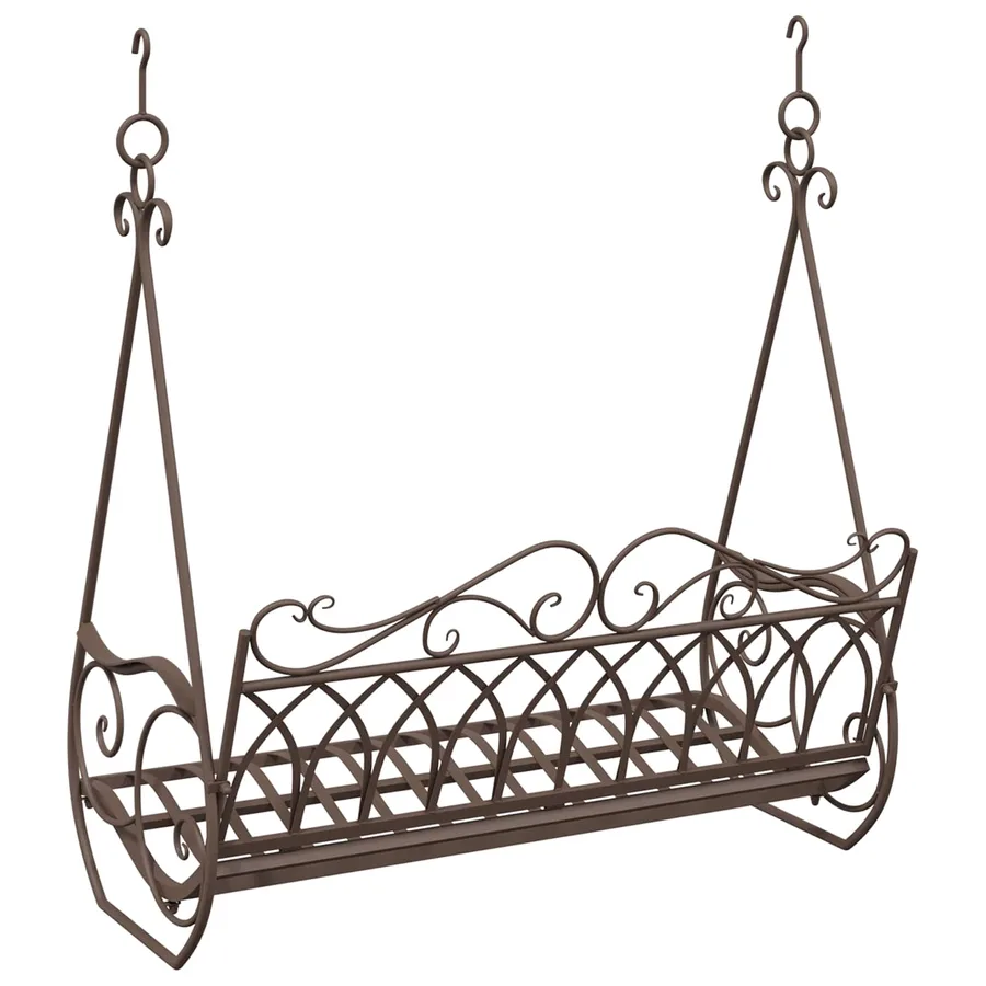 Banc Balançoire Acier 112 x 60 x 126,5 cm Marron ancien - 5