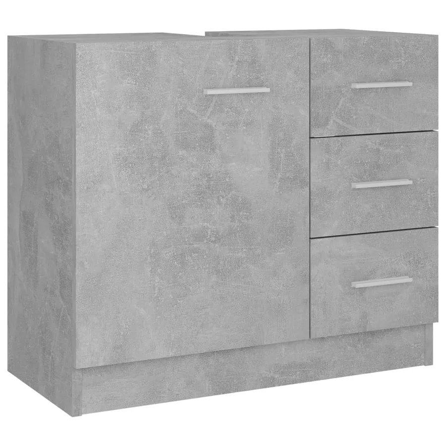 Armoire d'évier Gris béton 63x30x54 cm Bois d'ingénierie - 2