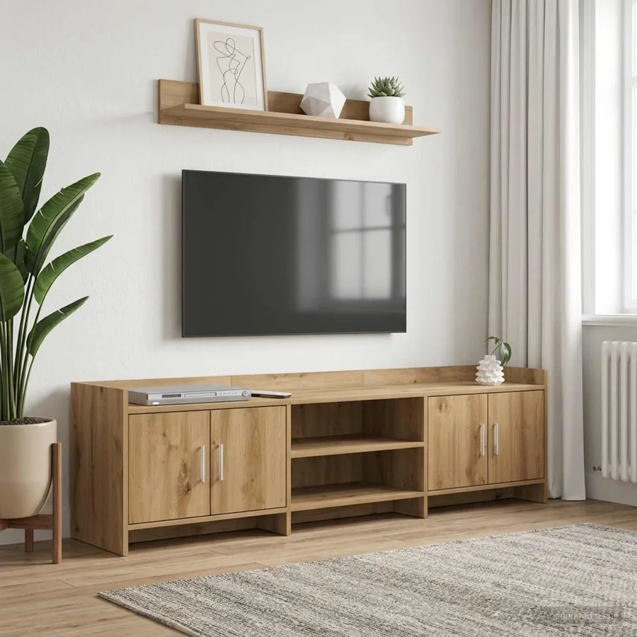 Meuble TV 168 x 33 x 47 cm Chêne artisanal Bois d'ingénierie