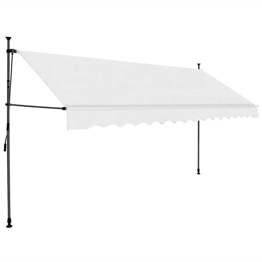 Auvent manuel rétractable avec LED 400 cm Crème - 2
