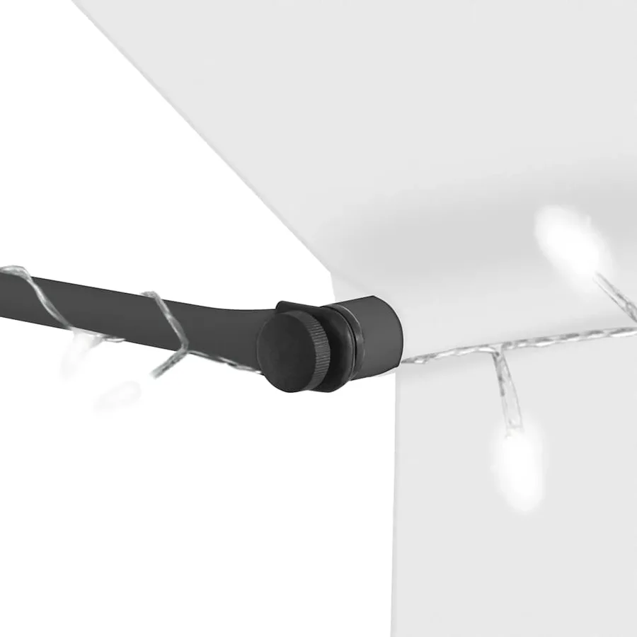 Auvent manuel rétractable avec LED 400 cm Crème - 5