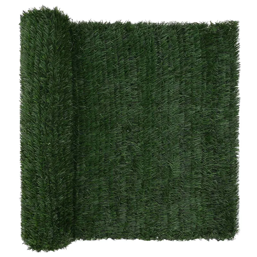 Clôture Artificielle Vert foncé 1,5 x 5 m PVC et Acier - 2