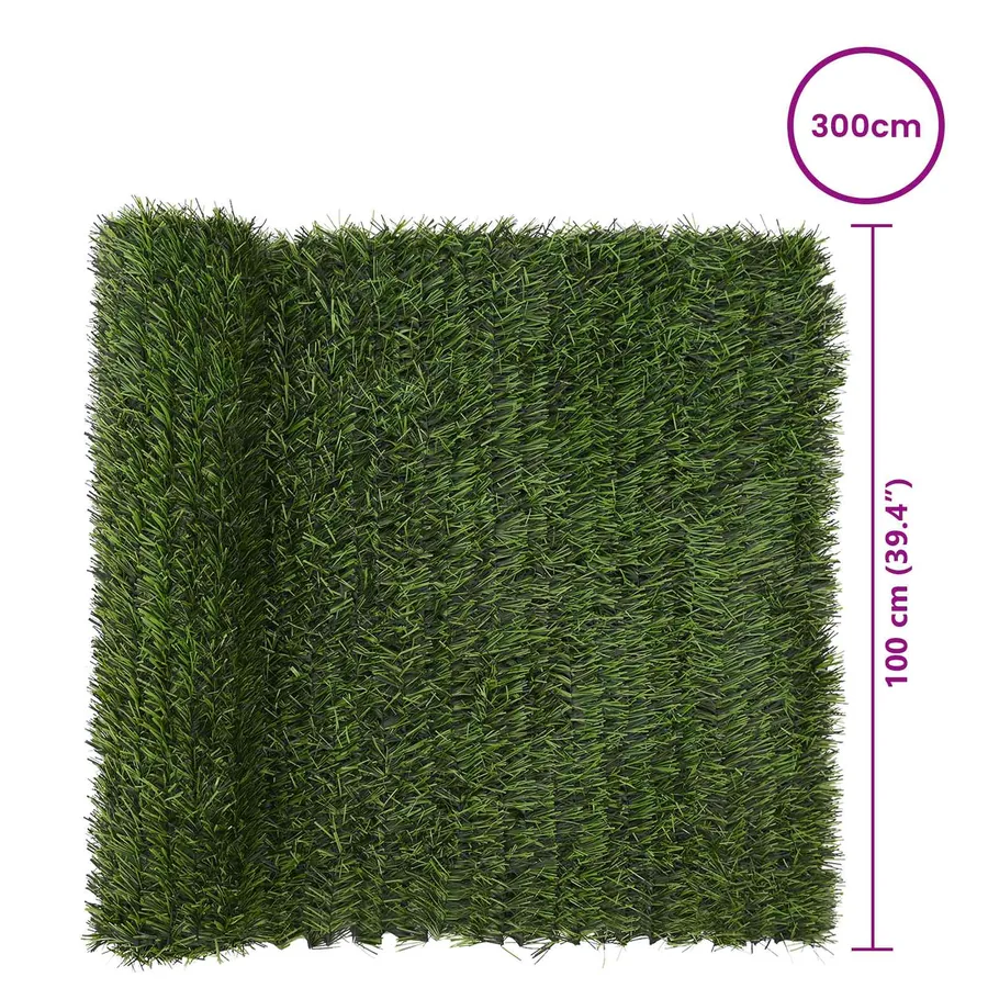 Clôture Artificielle Vert clair 1 x 3 m PVC et Acier - 6