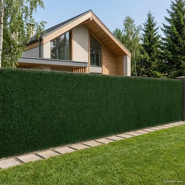 Clôture Artificielle Vert foncé 1 x 4 m PVC et Acier