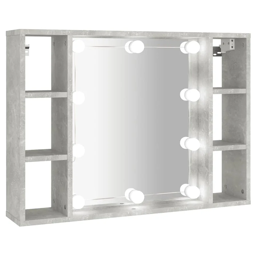 Armoire à miroir avec LED Gris béton 76x15x55 cm - 2