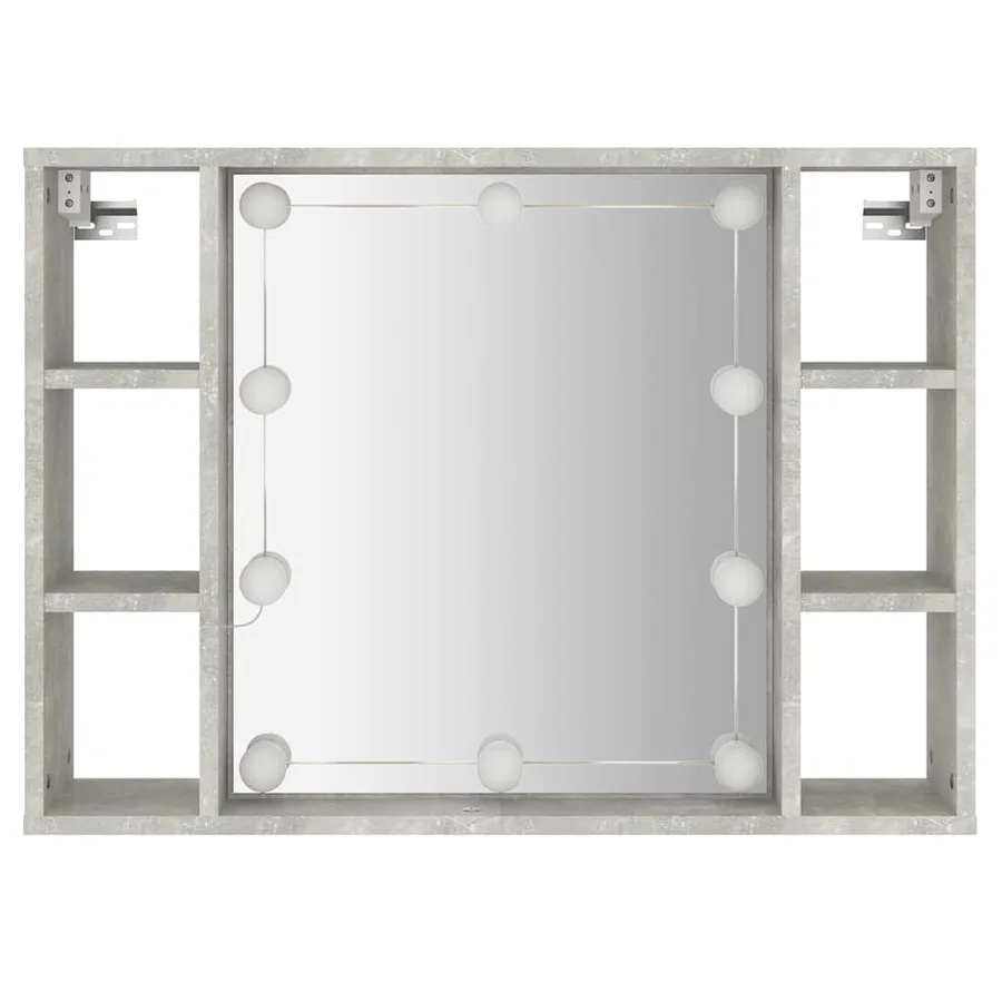 Armoire à miroir avec LED Gris béton 76x15x55 cm - 7
