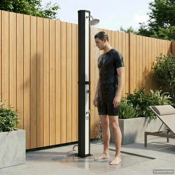 Douche solaire avec pommeau de douche et robinet 40 l