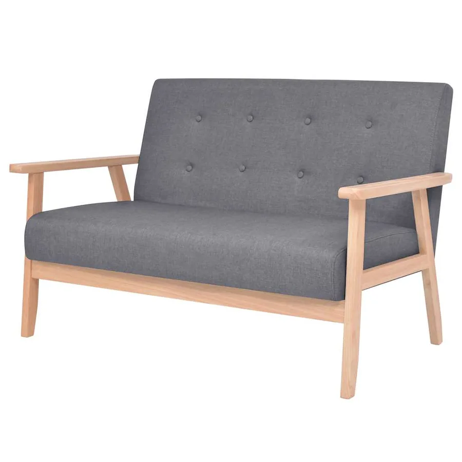 Ensemble de canapés 2 pcs Tissu Gris foncé - 2