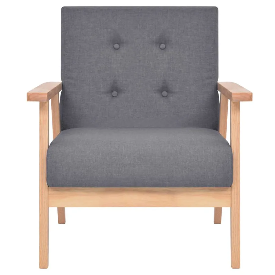 Ensemble de canapés 2 pcs Tissu Gris foncé - 5