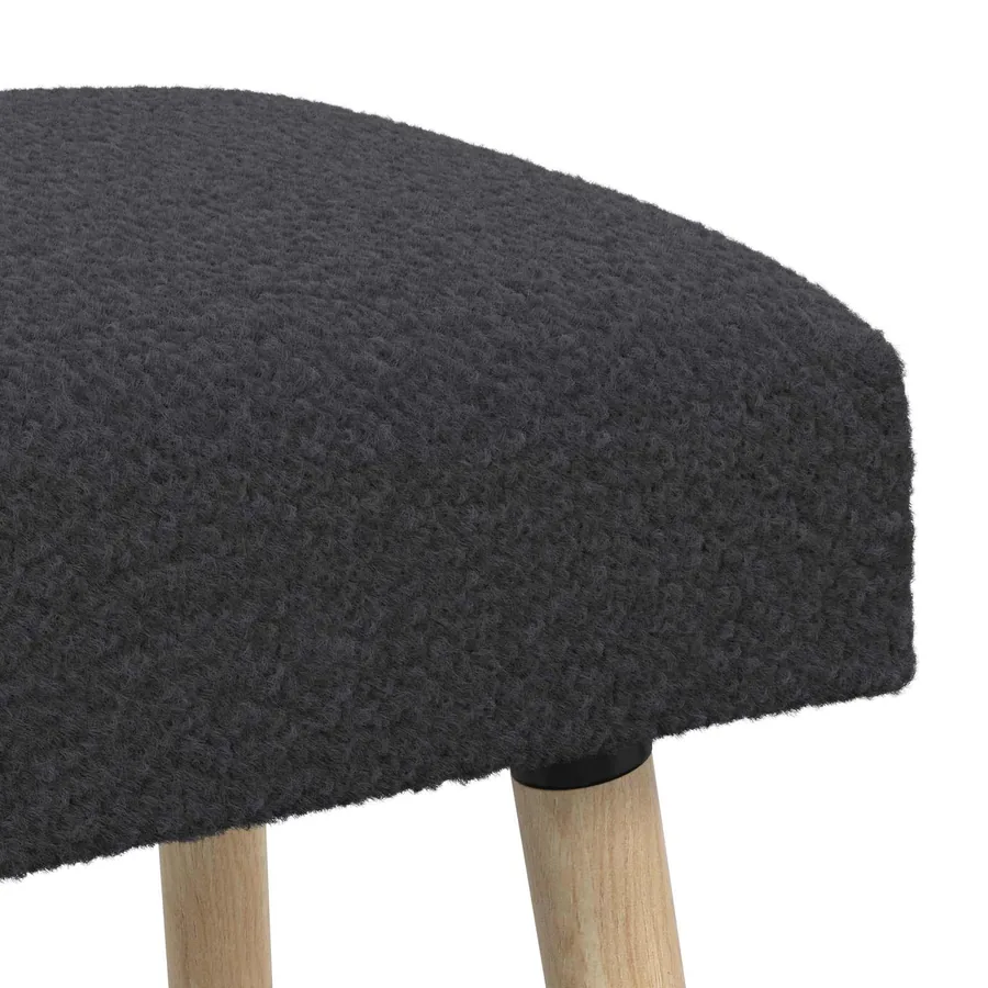 banc Uni Gris foncé 80 x 40 x 46 cm Bouclé - 6