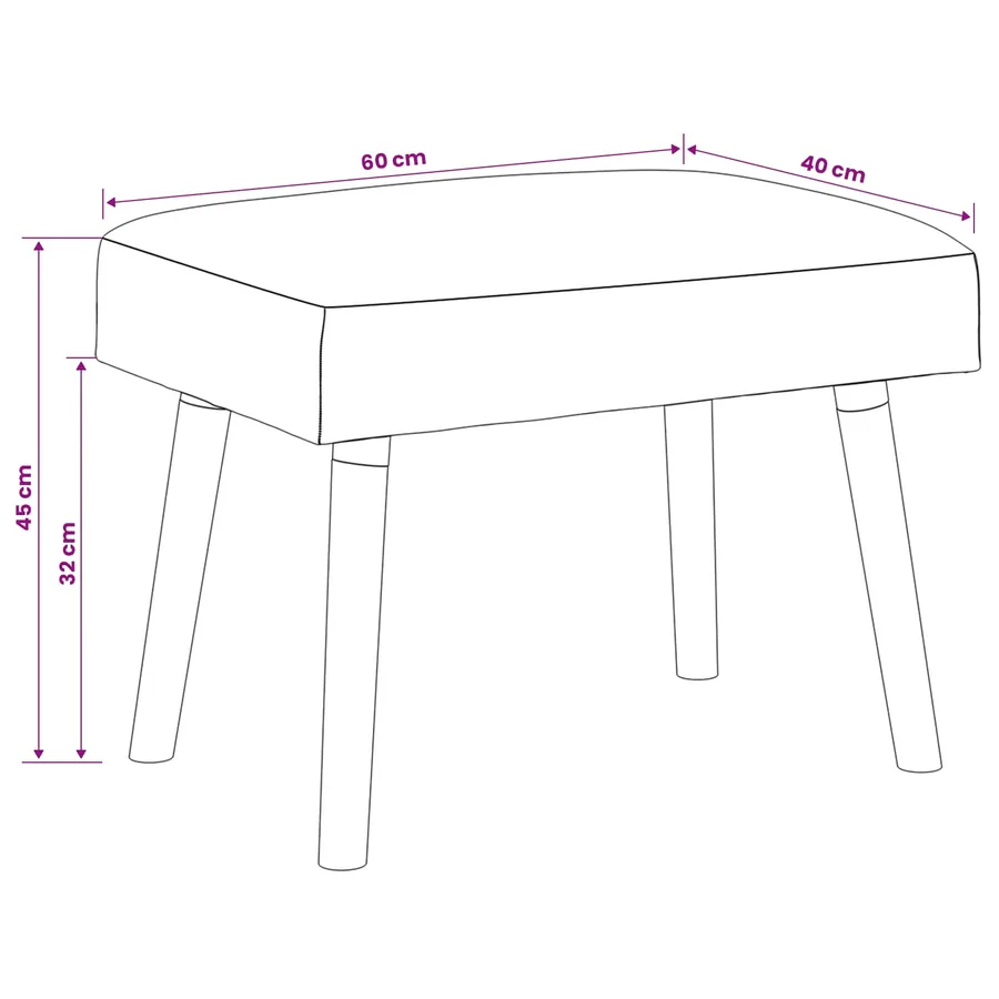 banc Uni Rose 60 x 40 x 45 cm Bouclé - 9