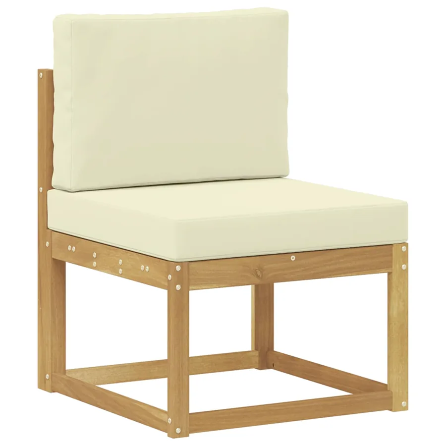 Ensemble de canapés d'extérieur 7 pcs Blanc et crème Polyester - 3