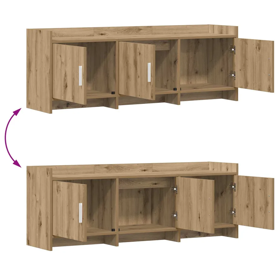Meuble TV 130 x 33 x 47 cm Chêne artisanal Bois d'ingénierie - 10