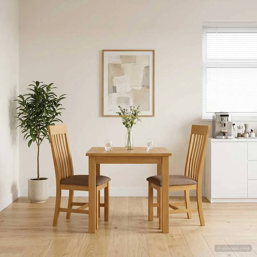Chaise de salle à manger 2 pcs Bois de chêne massif Gris