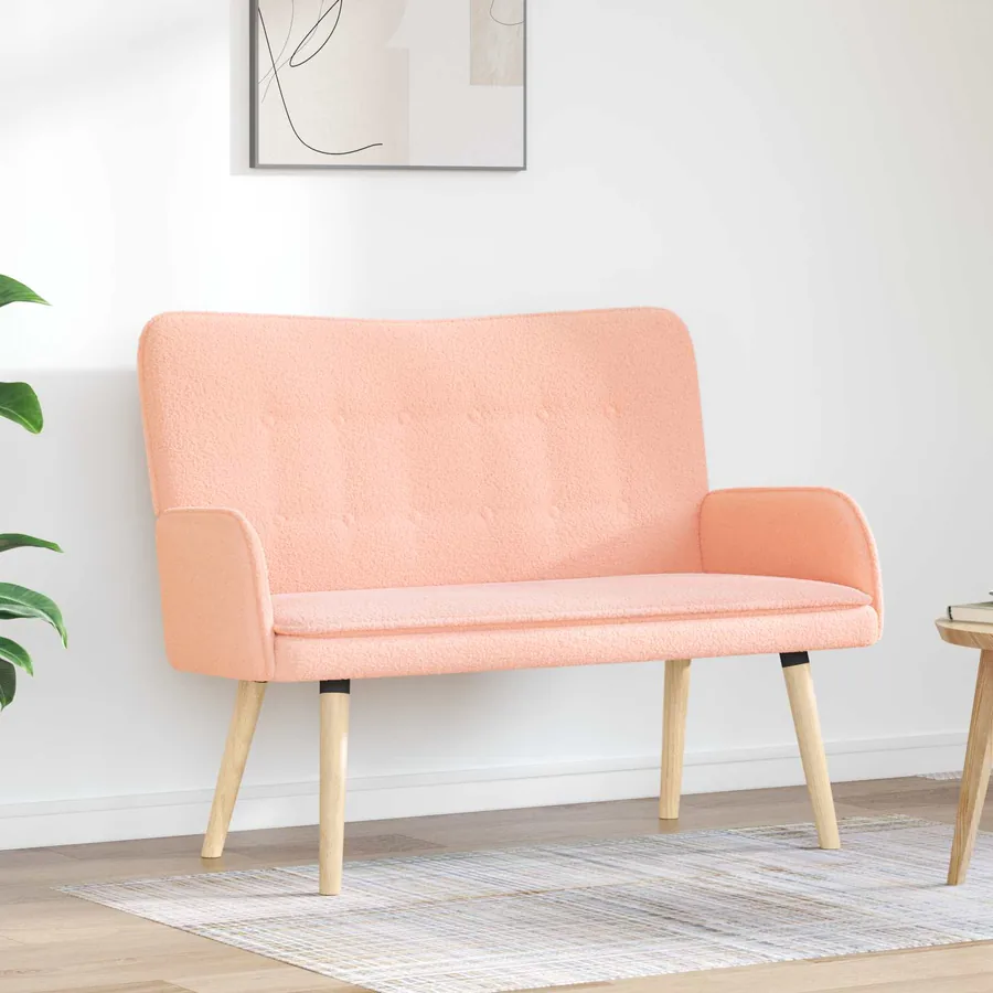 Sofa 2 places Rose 115 x 61 x 87 cm Bouclé