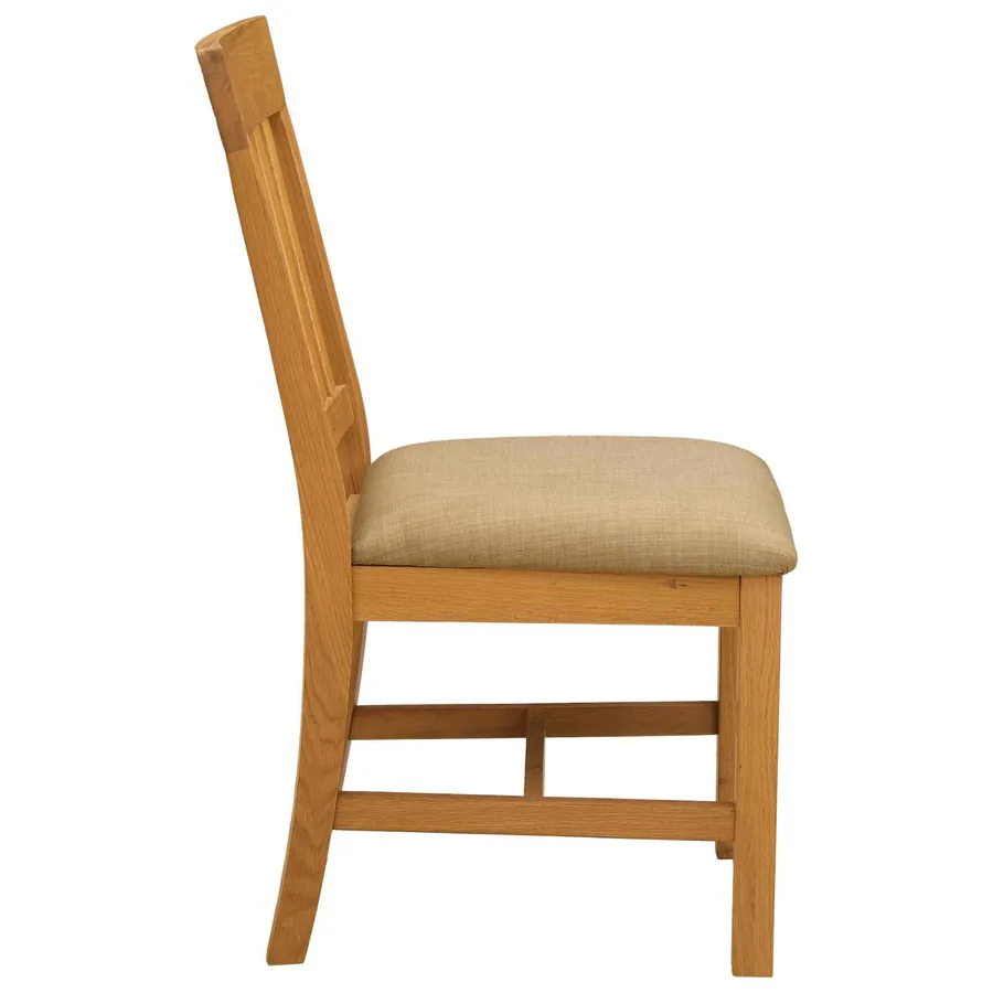 Chaise de salle à manger 2 pcs Bois de chêne massif Beige - 4