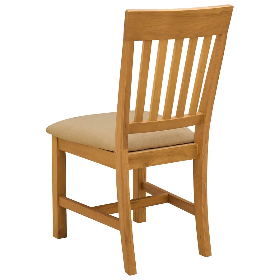 Chaise de salle à manger 2 pcs Bois de chêne massif Beige - 5
