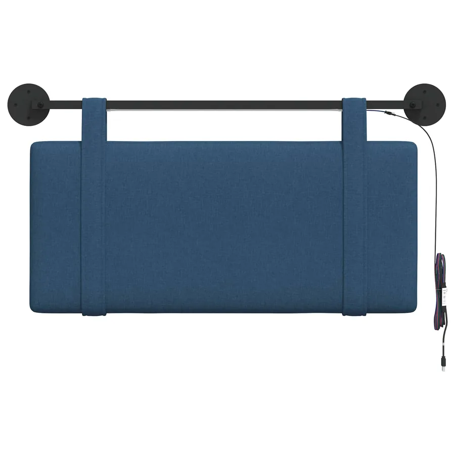 Tête de lit suspendue Avec lumière LED Bleu Tissu - 6