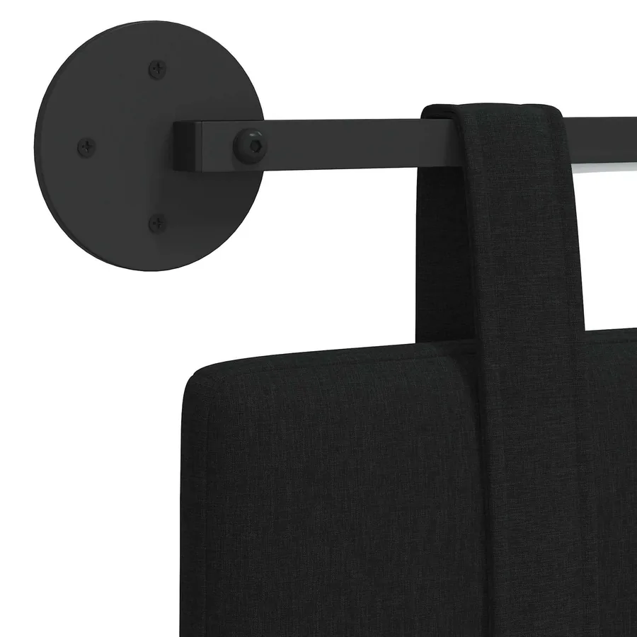 Tête de lit suspendue Avec lumière LED Noir Tissu - 10