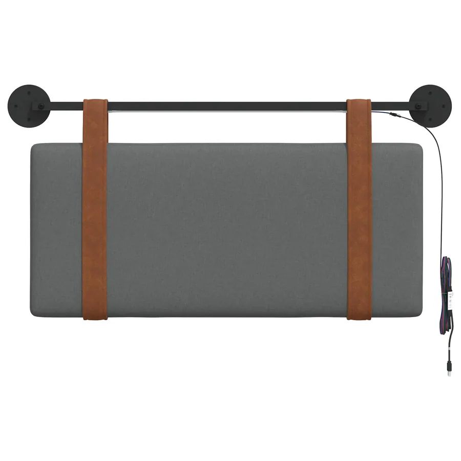 Tête de lit suspendue Avec lumière LED Gris foncé PU antique - 6