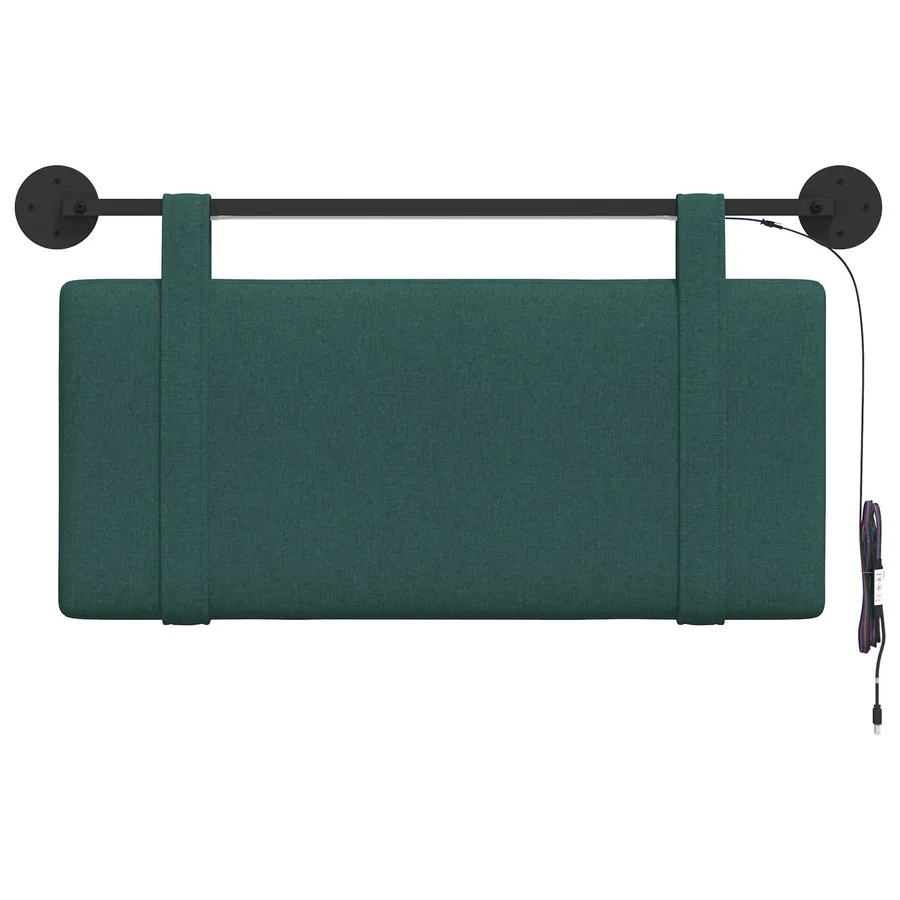 Tête de lit suspendue Avec lumière LED Vert foncé Tissu - 6