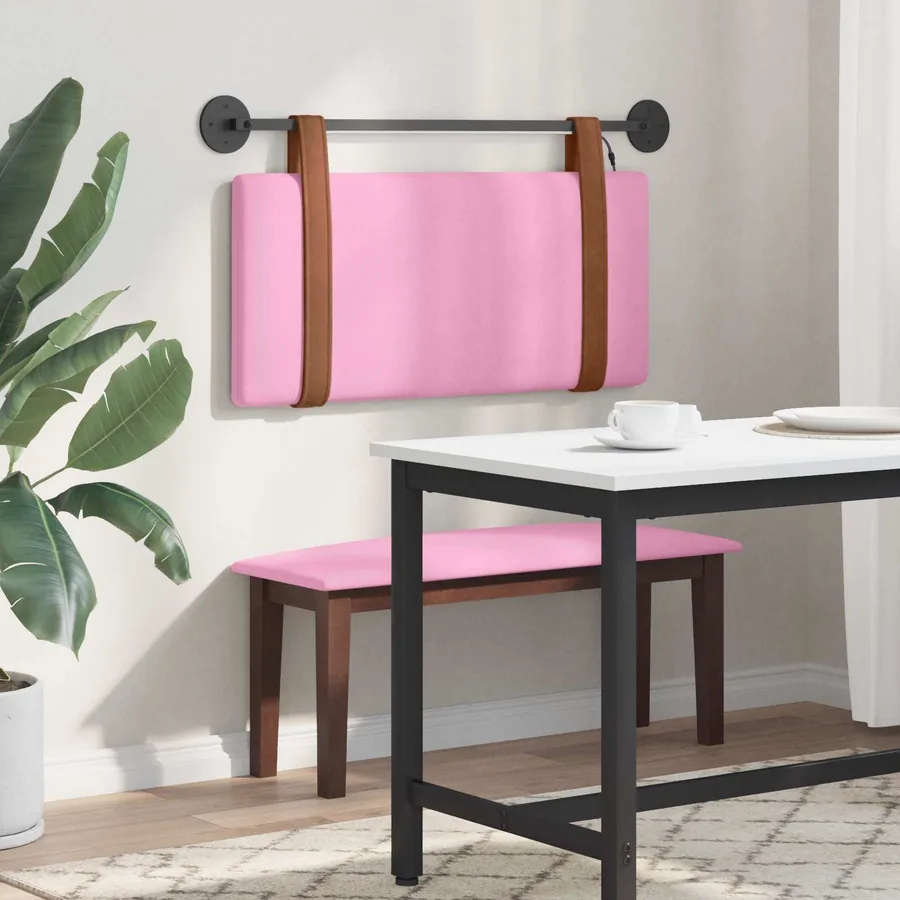 Tête de lit suspendue Avec lumière LED Rose PU antique - 4