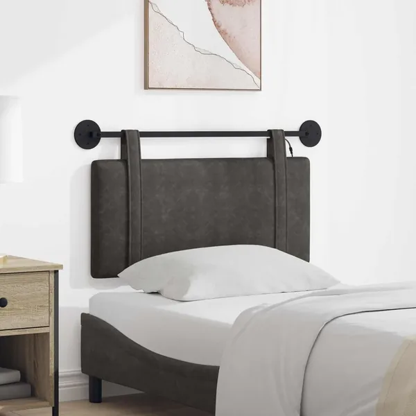 Tête de lit suspendue Avec lumière LED Noir PU antique