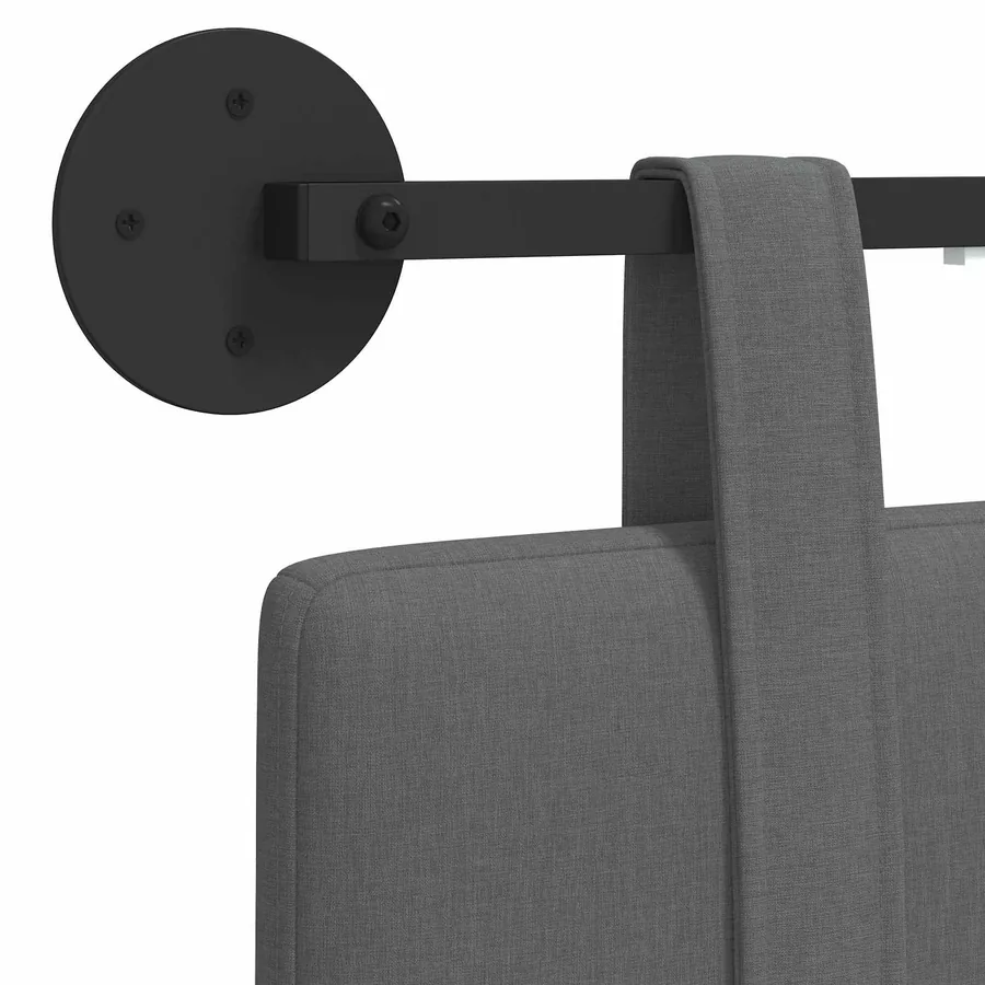 Tête de lit suspendue Avec lumière LED Gris foncé Tissu - 8