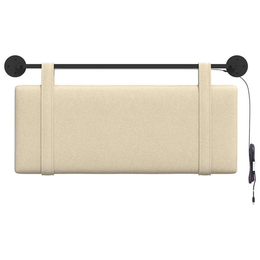 Tête de lit suspendue Avec lumière LED Crème Tissu - 6