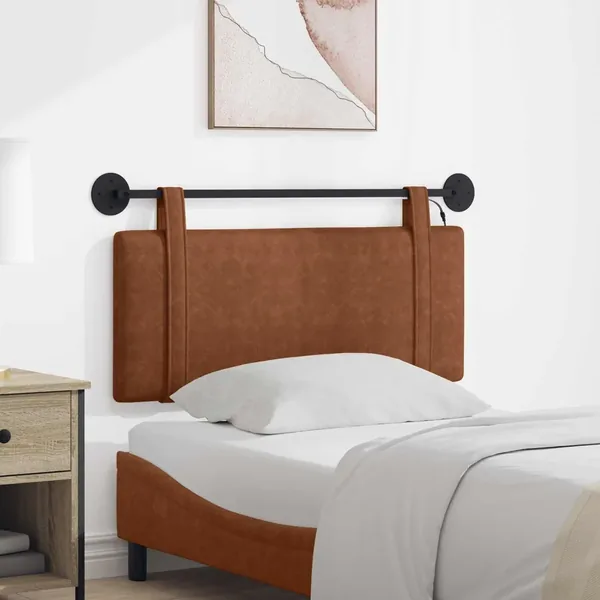 Tête de lit suspendue Avec lumière LED Marron PU antique