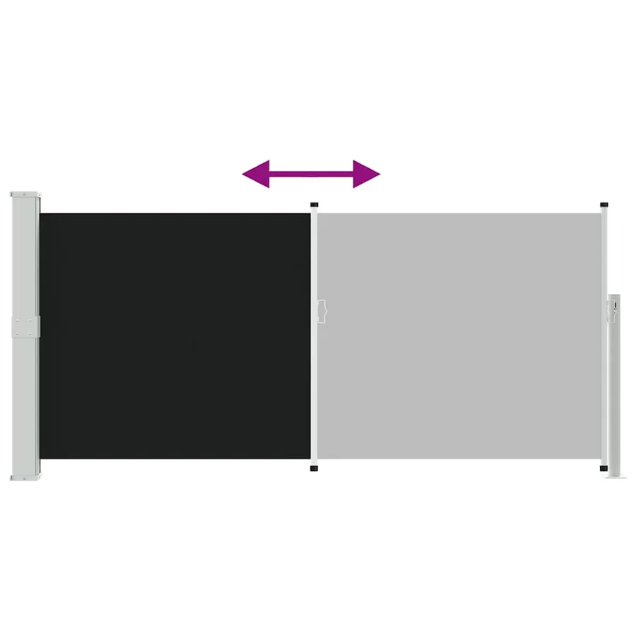 Auvent latéral rétractable 140 x 300 cm Noir - 8
