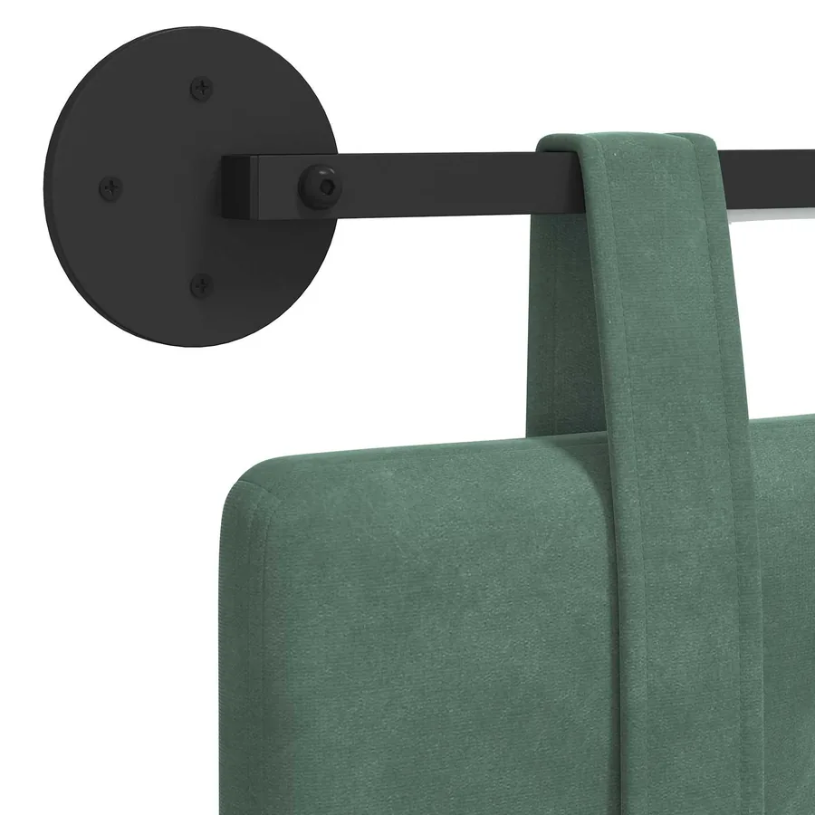 Tête de lit suspendue Avec lumière LED Vert Mer Velours - 8