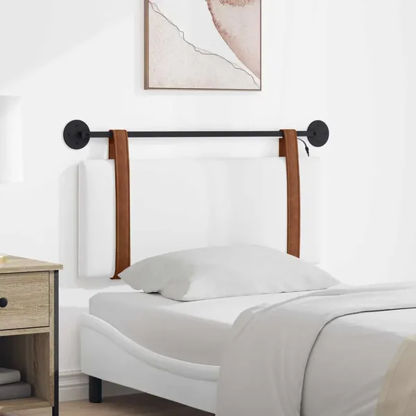 Tête de lit suspendue Avec lumière LED Blanc PU antique