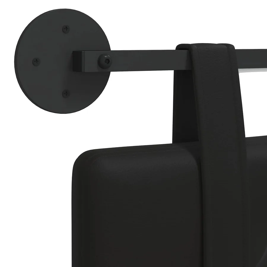 Tête de lit suspendue Avec lumière LED Noir Simili cuir - 8